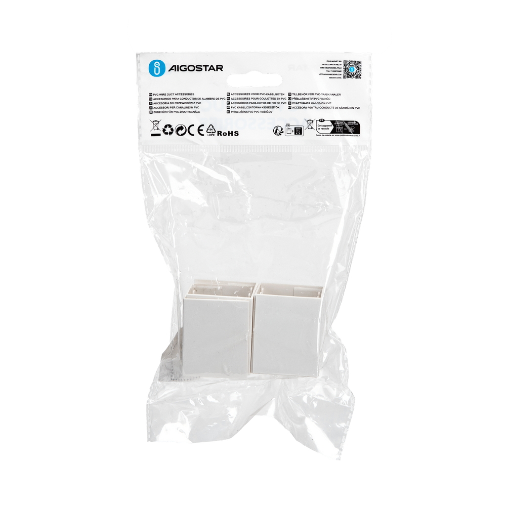 Coprigiunto per Canalina 40x40mm bianca 4pz Aigostar - Foto 4