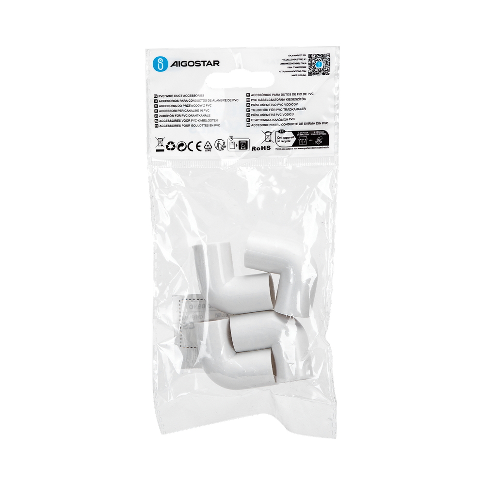 Curva 90° L per Tubo 16mm bianco 4pz Aigostar - Foto 4