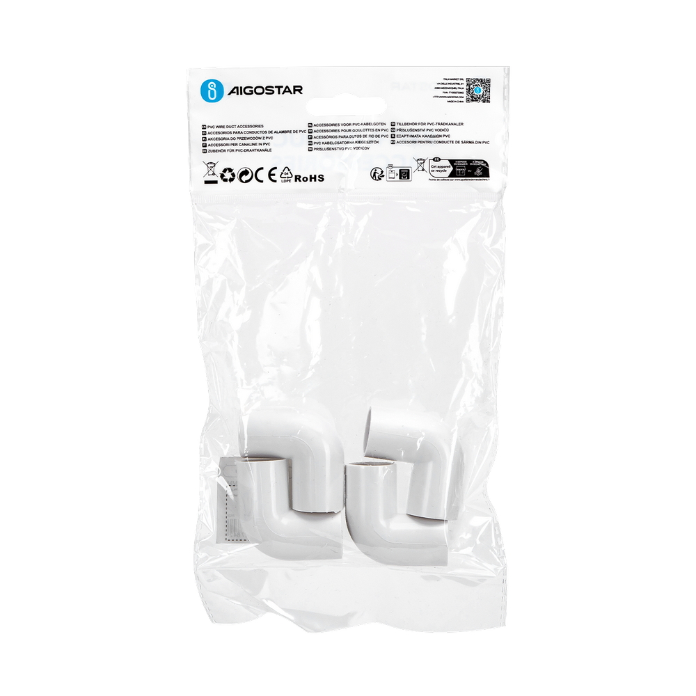 Curva 90° L per Tubo 20mm bianco 4pz Aigostar - Foto 4