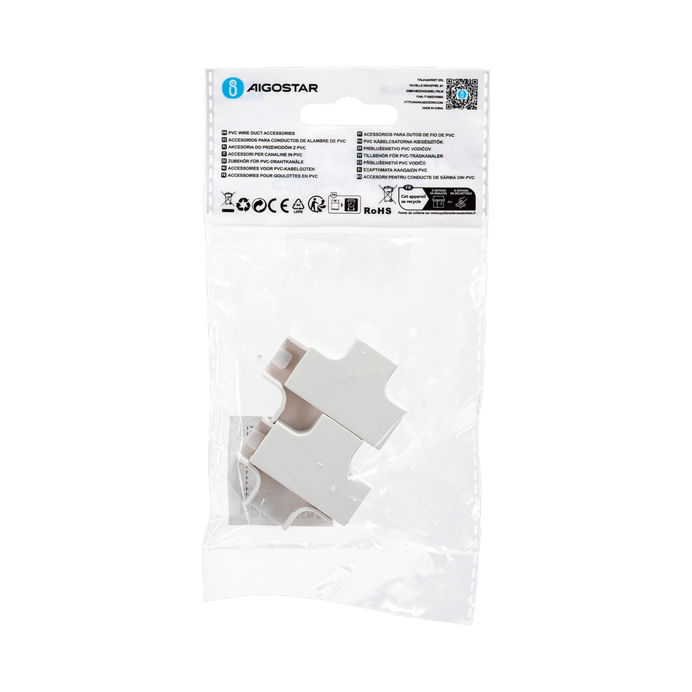 Derivazione T per Canalina 15x10mm bianca 4pz Aigostar - Foto 4