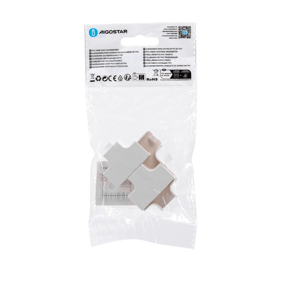 Derivazione T per Canalina 16x16mm bianca 4pz Aigostar - Foto 4