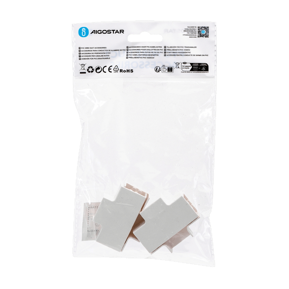 Derivazione T per Canalina 25x16mm bianca 4pz Aigostar - Foto 4