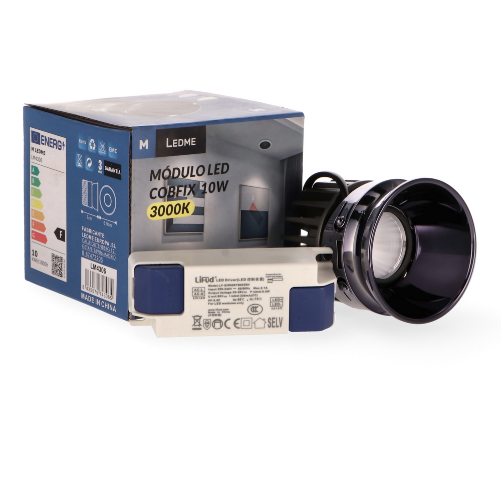 Faretto Led Cobfix 10W COB Apertura 24 gradi Bianco freddo 6000K M LEDME - Foto 1