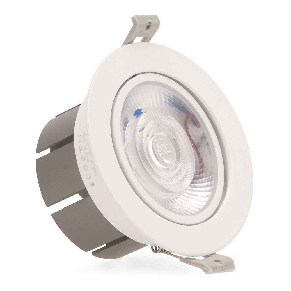 Foto principale Faretto Led da incasso 15W Rotondo Orientabile Cornice bianca Apertura 36 gradi Bianco caldo 3000K M LEDME