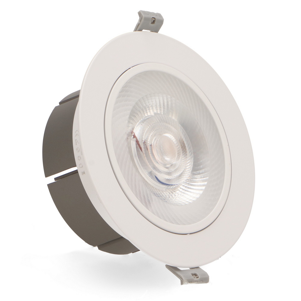 Foto principale Faretto Led da incasso 20W Rotondo Orientabile Cornice bianca Apertura 36 gradi Bianco freddo 6000K M LEDME