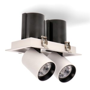 Foto principale Faretto Led da incasso Doble Tube 24W Cornice bianca Apertura 36 gradi Bianco neutro 4000K M LEDME