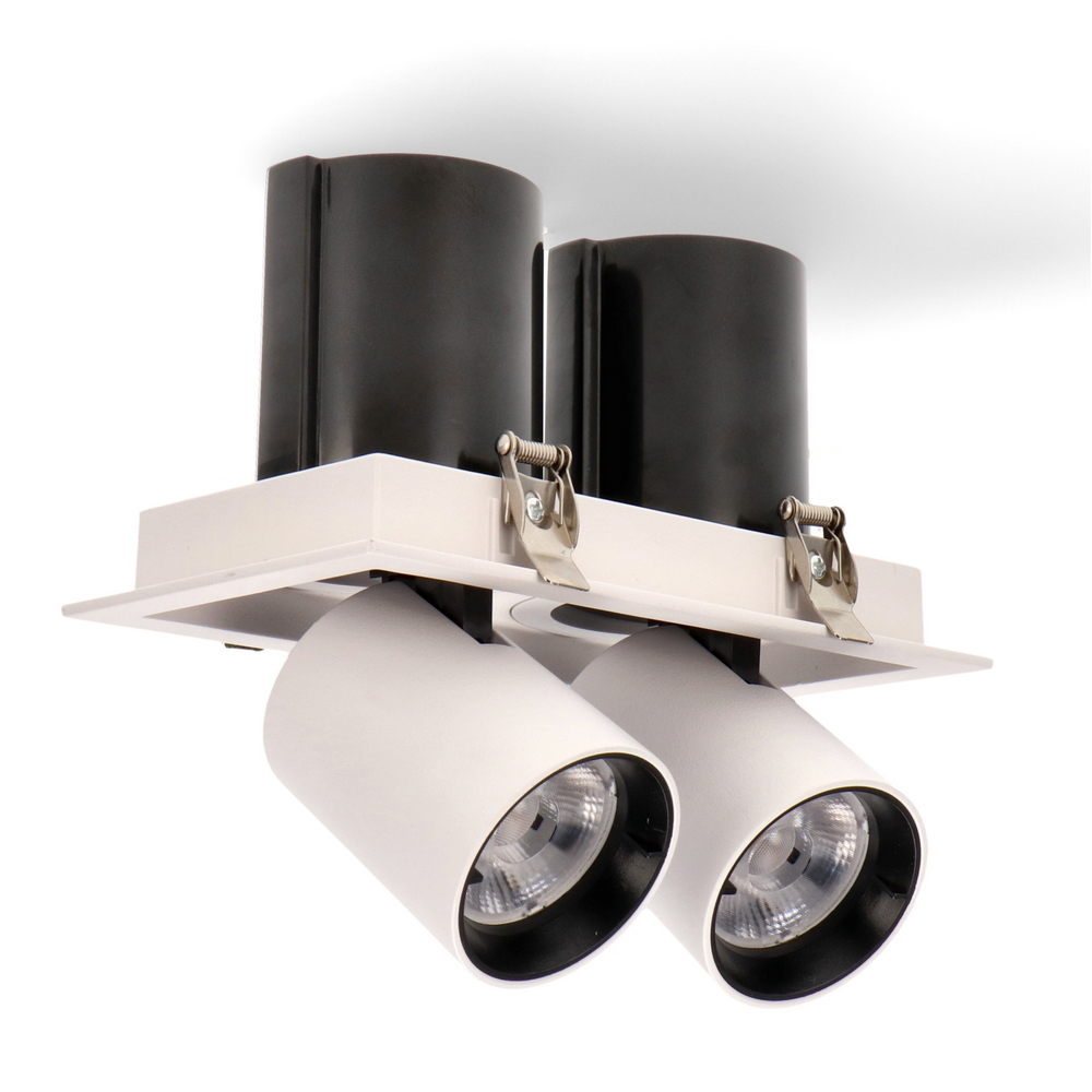 Foto principale Faretto Led da incasso Doble Tube 24W Cornice bianca Apertura 36 gradi Bianco neutro 4000K M LEDME