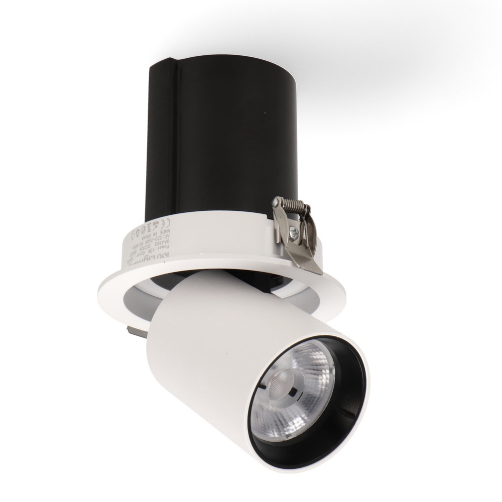 Foto principale Faretto Led da incasso Tube 12W Cornice bianca Apertura 36 gradi Bianco caldo 3000K M LEDME