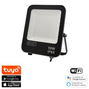 Foto principale Faro proiettore Led Smart Tuya 50W WiFi RGB + CCT luce regolabile e dimmerabile M LEDME