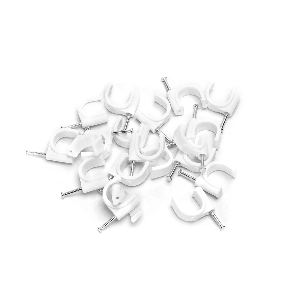 Graffette fissatubo con chiodo per Tubo 20mm bianco Confezione 20pz Aigostar - Foto 1