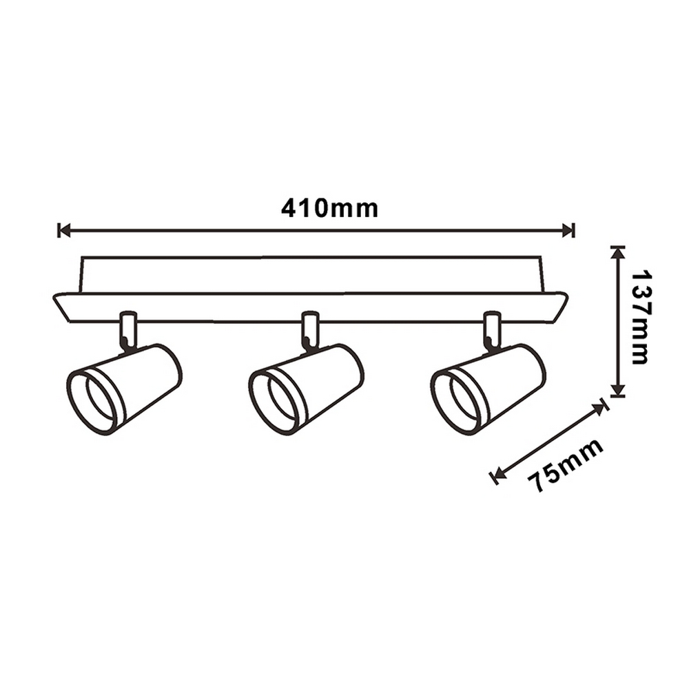 Lampadario da soffitto City Bianco 3 Faretti GU10 Orientabili M LEDME - Foto 1