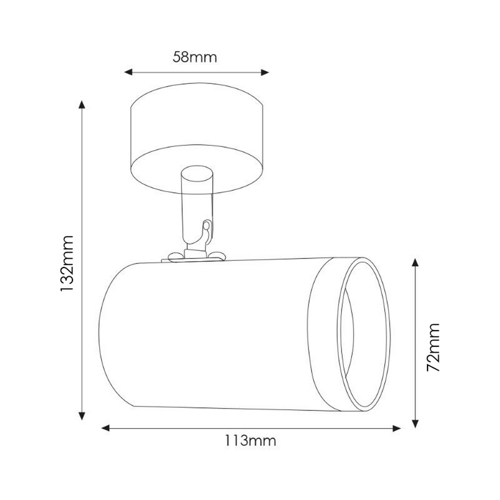 Lampadario da soffitto Country Bianco 1 Faretto GU10 Orientabile M LEDME - Foto 3