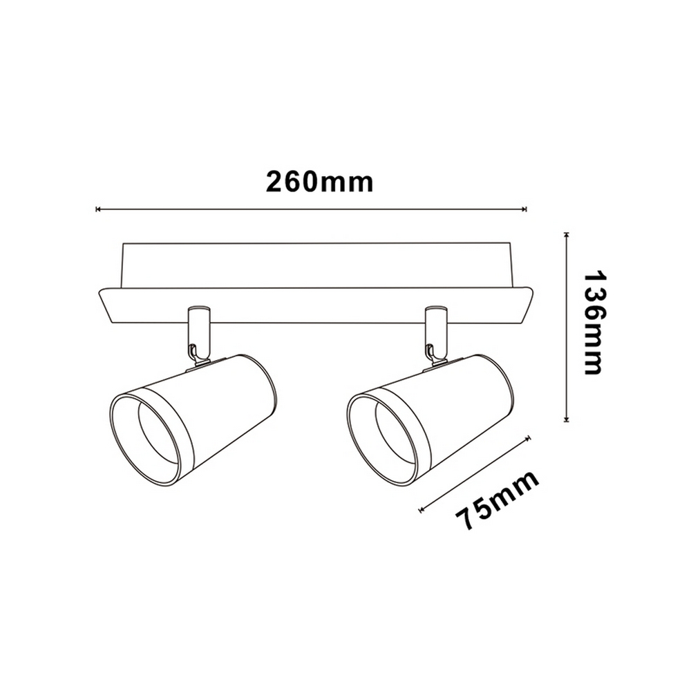 Lampadario da soffitto State Bianco 2 Faretti GU10 Orientabili M LEDME - Foto 1