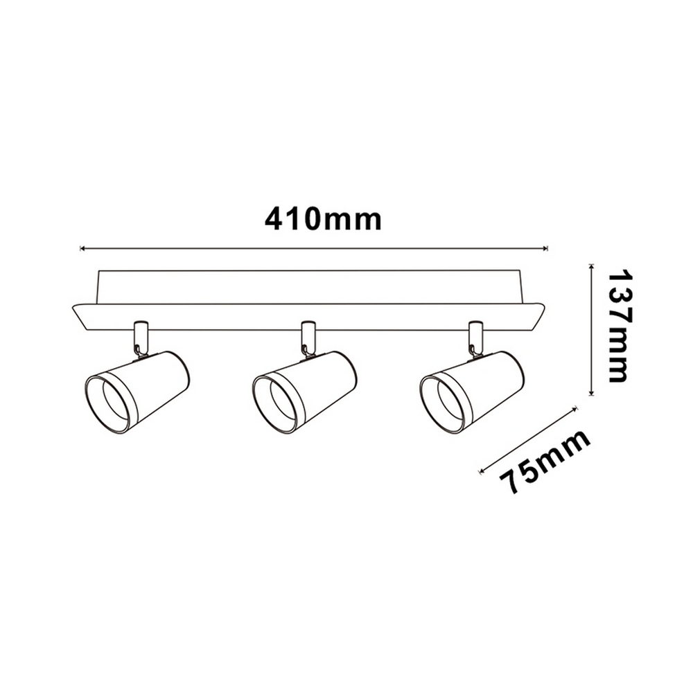 Lampadario da soffitto State Bianco 3 Faretti GU10 Orientabili M LEDME - Foto 1