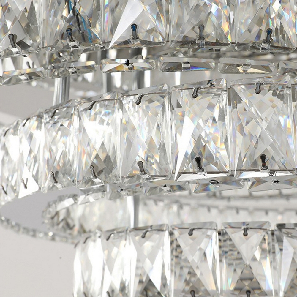 Lampadario Led da soffitto Cristallo 56W Dimmerabile con temperatura colore regolabile con telecomando M LEDME - Foto 1