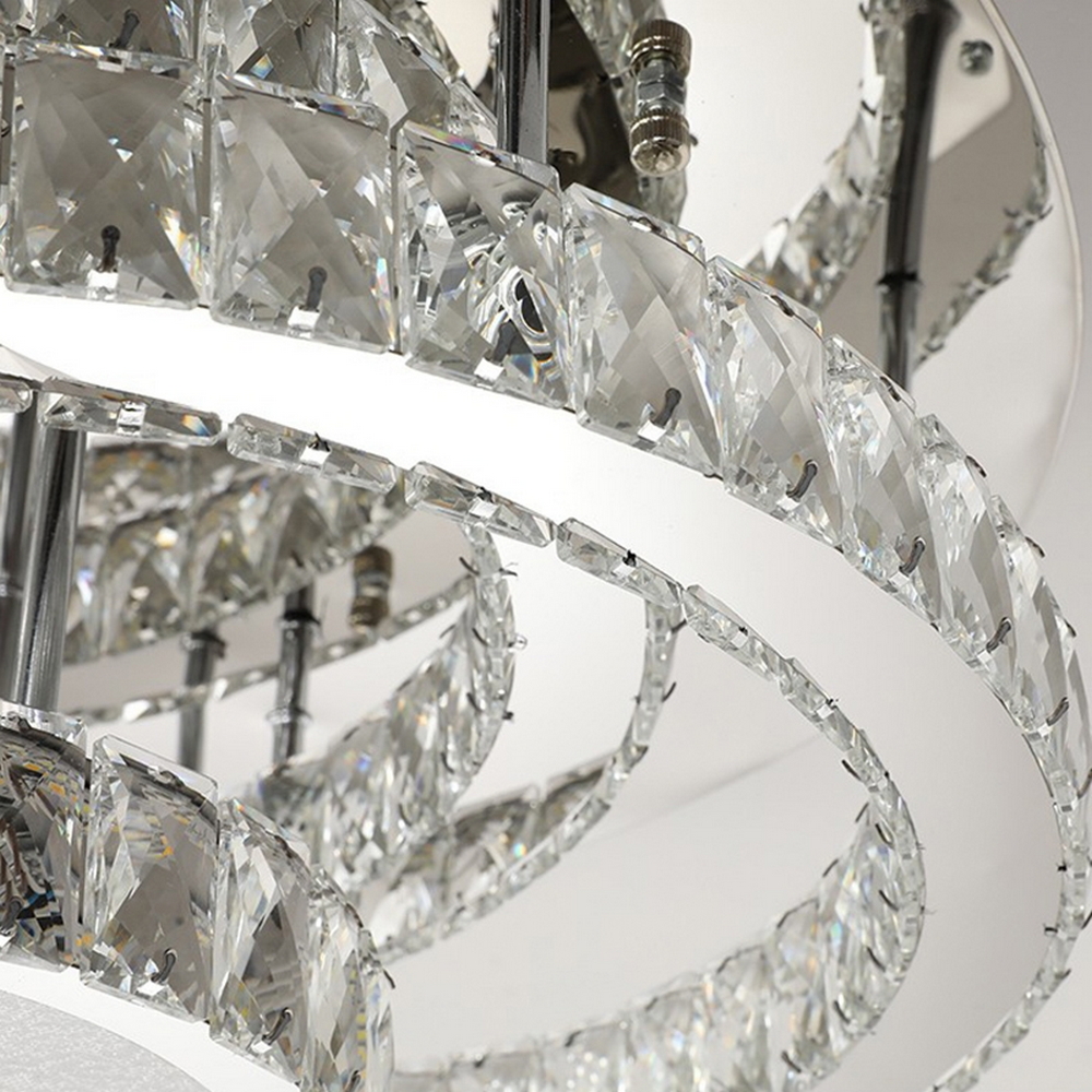 Lampadario Led da soffitto Cristallo 56W Dimmerabile con temperatura colore regolabile con telecomando M LEDME - Foto 2