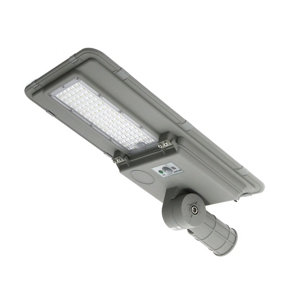 Foto principale Lampione stradale Led 200W Grigio con pannello solare IP65 Bianco neutro 4000K con sensore crepuscolare e di movimento M LEDME
