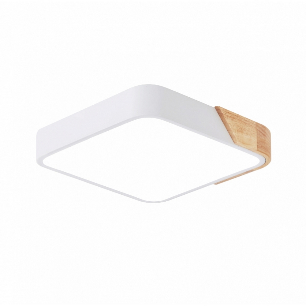 Foto principale Plafoniera Led Wood 24W Bianca e Marrone Quadrata CCT luce regolabile con telecomando M LEDME