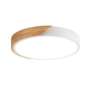 Foto principale Plafoniera Led Wood 24W Bianca e Marrone Rotonda CCT luce regolabile con telecomando M LEDME