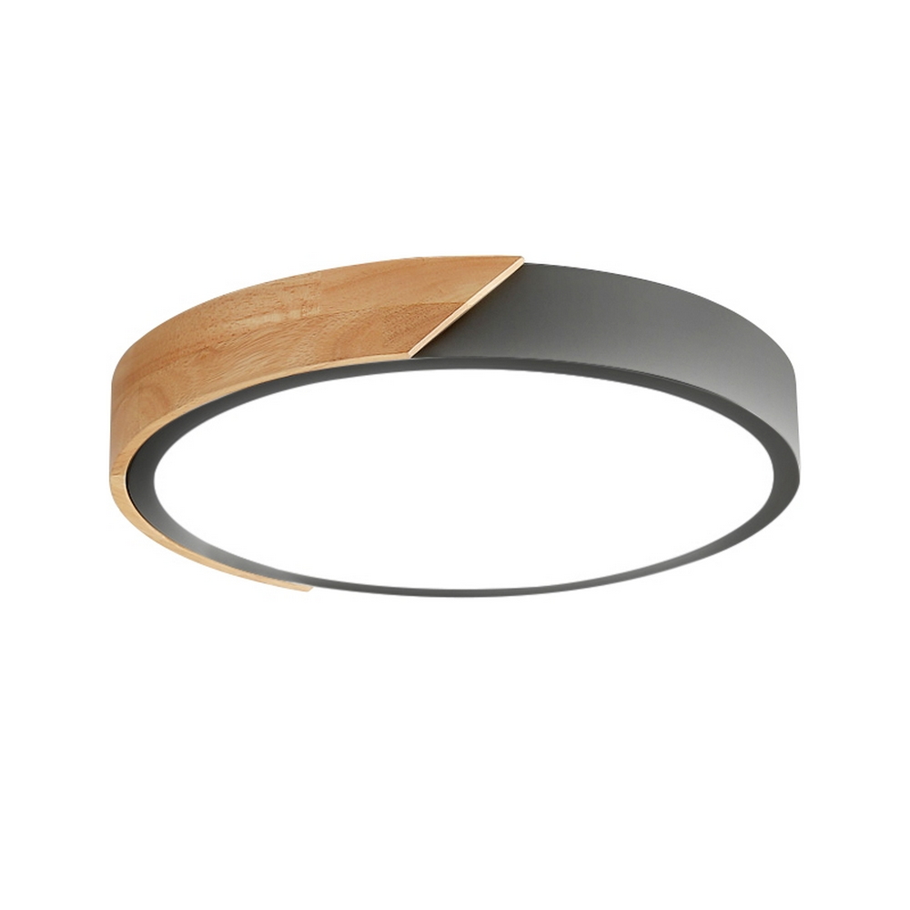 Foto principale Plafoniera Led Wood 24W Grigia e Marrone Rotonda CCT luce regolabile con telecomando M LEDME