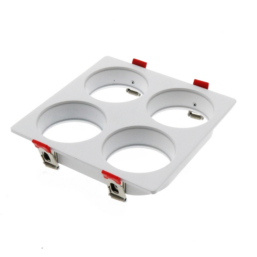 Portafaretto fisso per faretto Cobfix 10W da incasso 166x166mm Bianco Quadrato 4 posti M LEDME - Foto 1