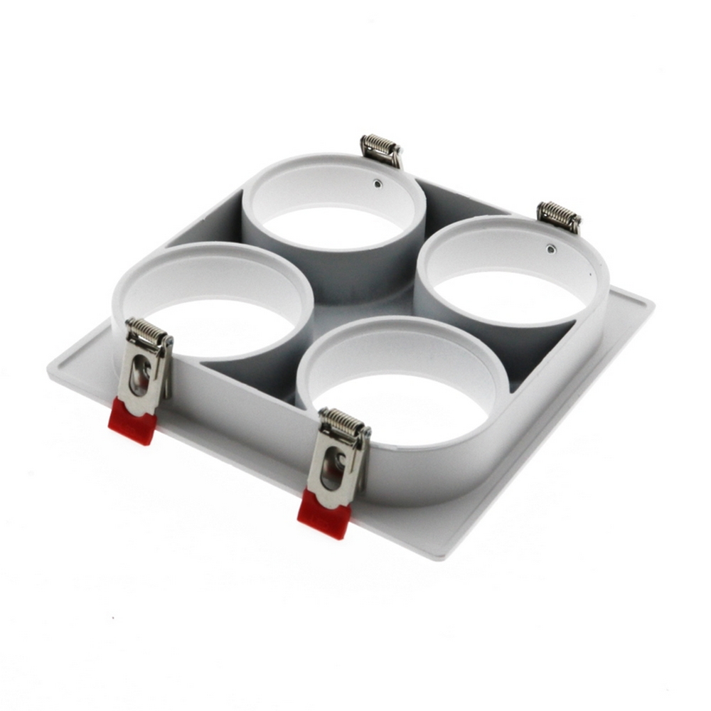 Portafaretto fisso per faretto Cobfix 10W da incasso 166x166mm Bianco Quadrato 4 posti M LEDME - Foto 2