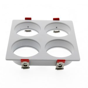 Foto principale Portafaretto fisso per faretto Cobfix 10W da incasso 166x166mm Bianco Quadrato 4 posti M LEDME