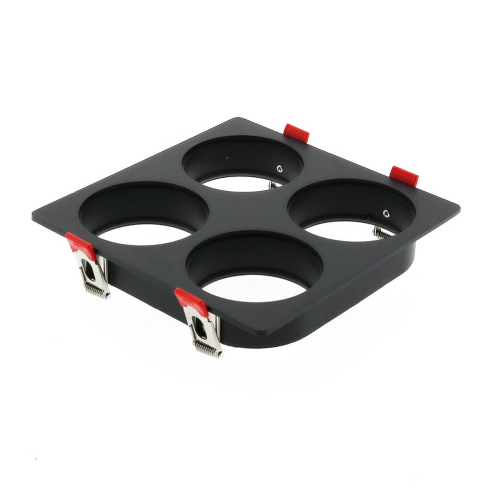 Portafaretto fisso per faretto Cobfix 10W da incasso 166x166mm Nero Quadrato 4 posti M LEDME - Foto 1