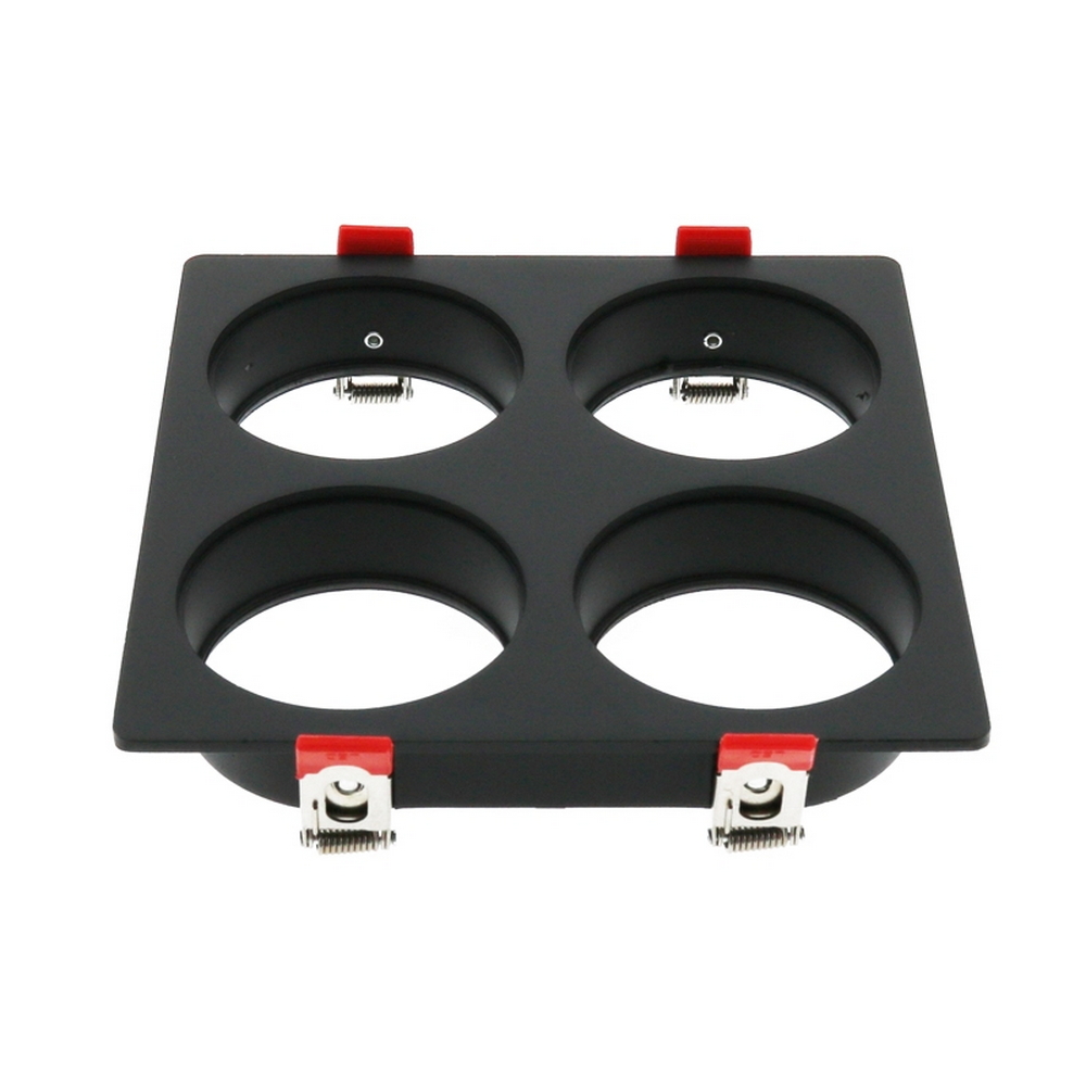 Foto principale Portafaretto fisso per faretto Cobfix 10W da incasso 166x166mm Nero Quadrato 4 posti M LEDME