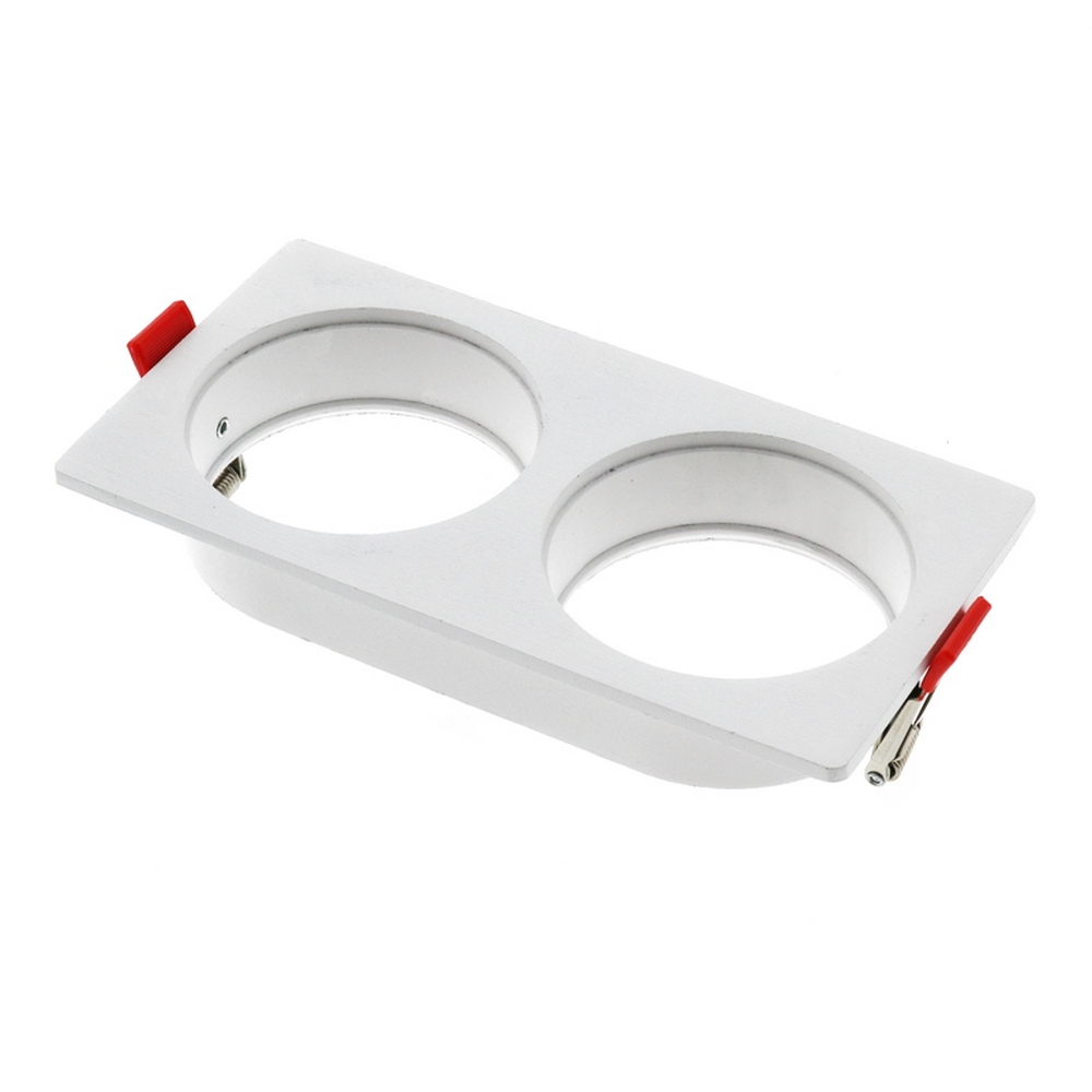 Portafaretto fisso per faretto Cobfix 10W da incasso 167x87mm Bianco Rettangolare 2 posti M LEDME - Foto 1