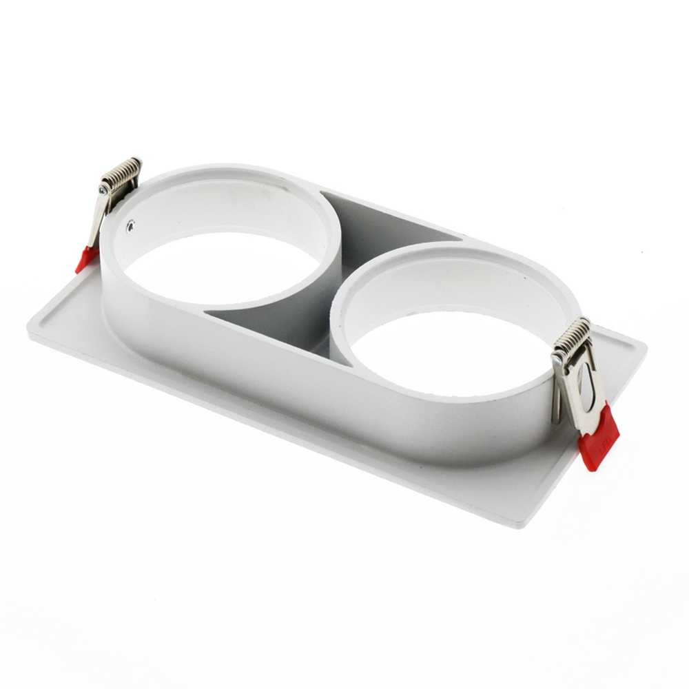 Portafaretto fisso per faretto Cobfix 10W da incasso 167x87mm Bianco Rettangolare 2 posti M LEDME - Foto 2