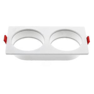 Foto principale Portafaretto fisso per faretto Cobfix 10W da incasso 167x87mm Bianco Rettangolare 2 posti M LEDME