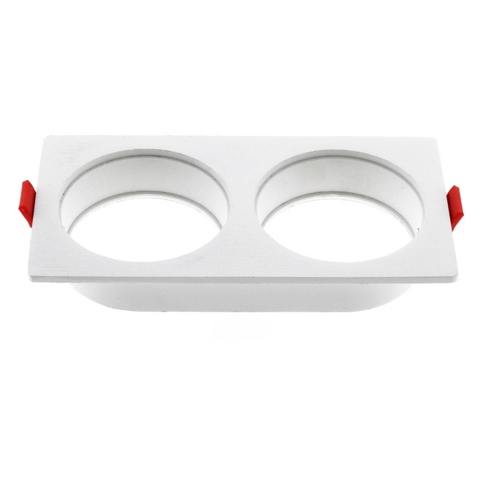 Foto principale Portafaretto fisso per faretto Cobfix 10W da incasso 167x87mm Bianco Rettangolare 2 posti M LEDME