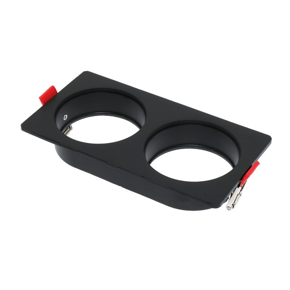 Portafaretto fisso per faretto Cobfix 10W da incasso 167x87mm Nero Rettangolare 2 posti M LEDME - Foto 1