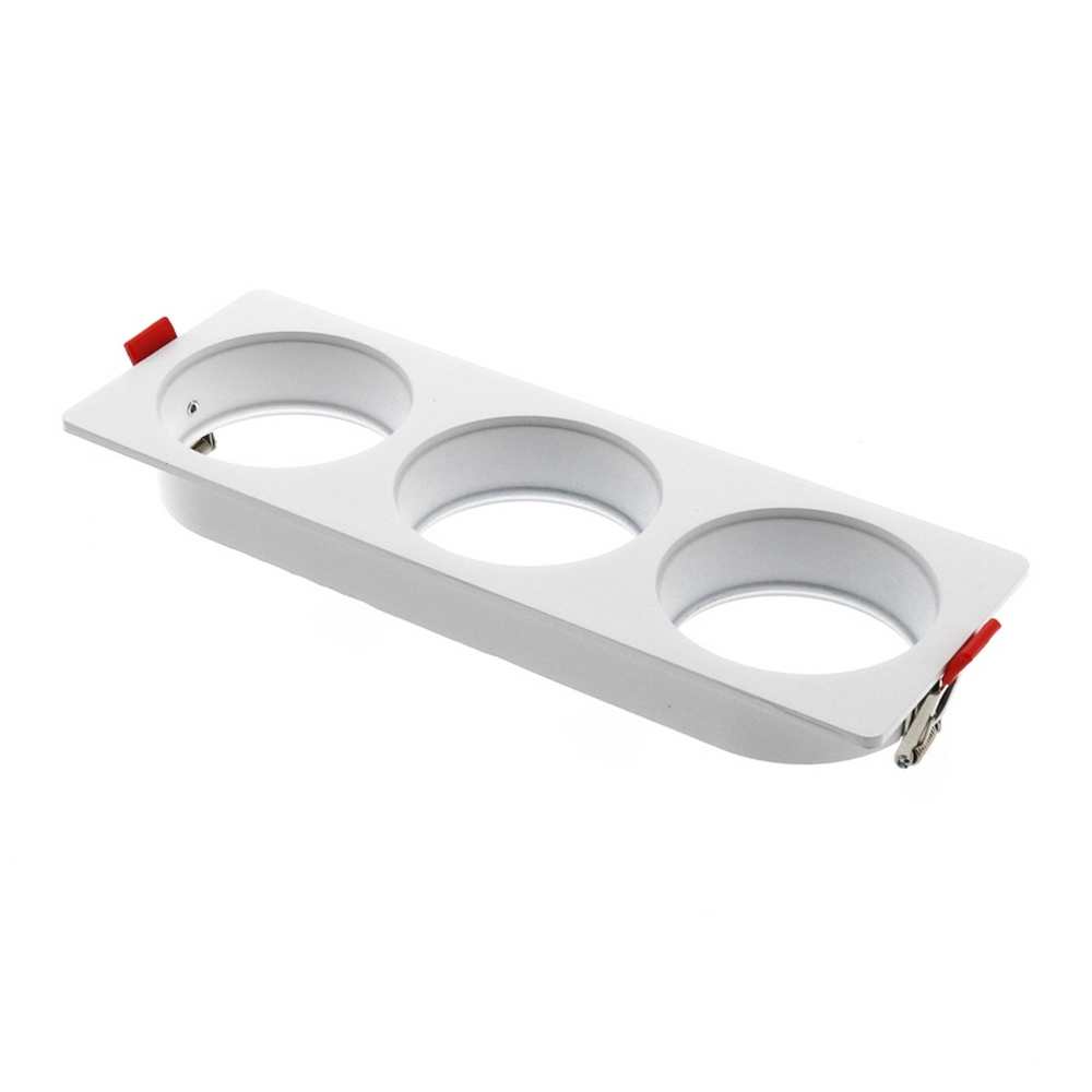 Portafaretto fisso per faretto Cobfix 10W da incasso 247x87mm Bianco Rettangolare 3 posti M LEDME - Foto 1
