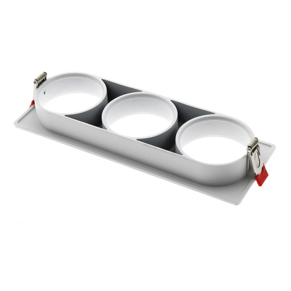 Portafaretto fisso per faretto Cobfix 10W da incasso 247x87mm Bianco Rettangolare 3 posti M LEDME - Foto 2