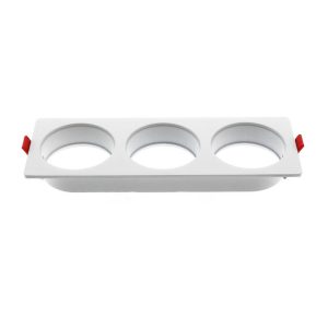 Foto principale Portafaretto fisso per faretto Cobfix 10W da incasso 247x87mm Bianco Rettangolare 3 posti M LEDME