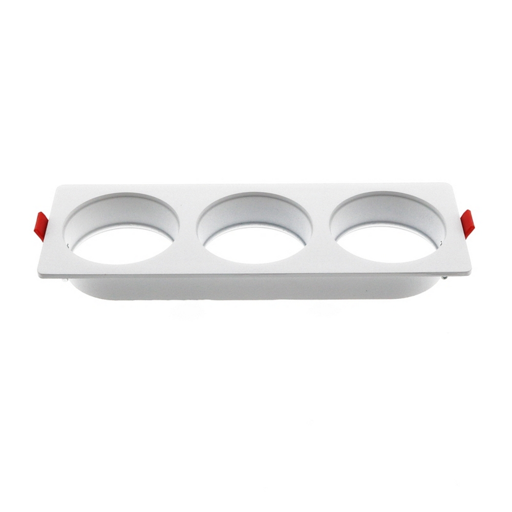 Foto principale Portafaretto fisso per faretto Cobfix 10W da incasso 247x87mm Bianco Rettangolare 3 posti M LEDME