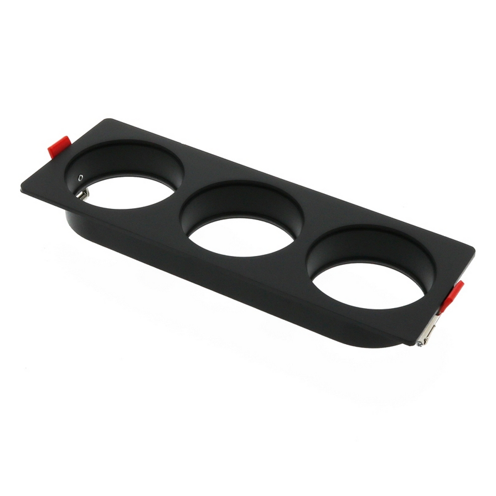 Portafaretto fisso per faretto Cobfix 10W da incasso 247x87mm Nero Rettangolare 3 posti M LEDME - Foto 1