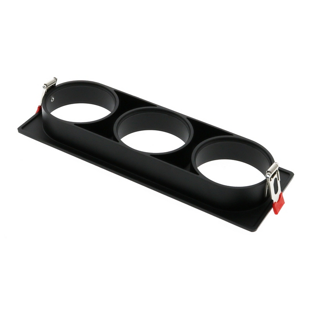 Portafaretto fisso per faretto Cobfix 10W da incasso 247x87mm Nero Rettangolare 3 posti M LEDME - Foto 2