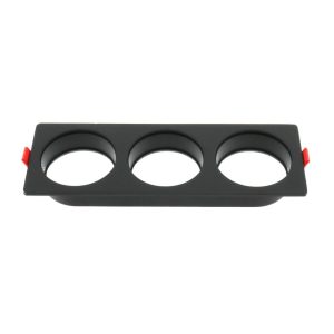 Foto principale Portafaretto fisso per faretto Cobfix 10W da incasso 247x87mm Nero Rettangolare 3 posti M LEDME