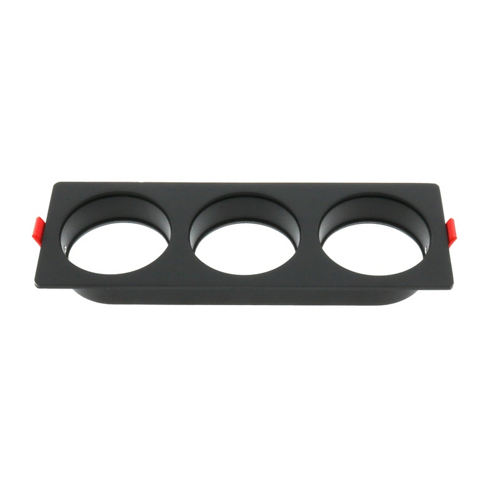 Foto principale Portafaretto fisso per faretto Cobfix 10W da incasso 247x87mm Nero Rettangolare 3 posti M LEDME