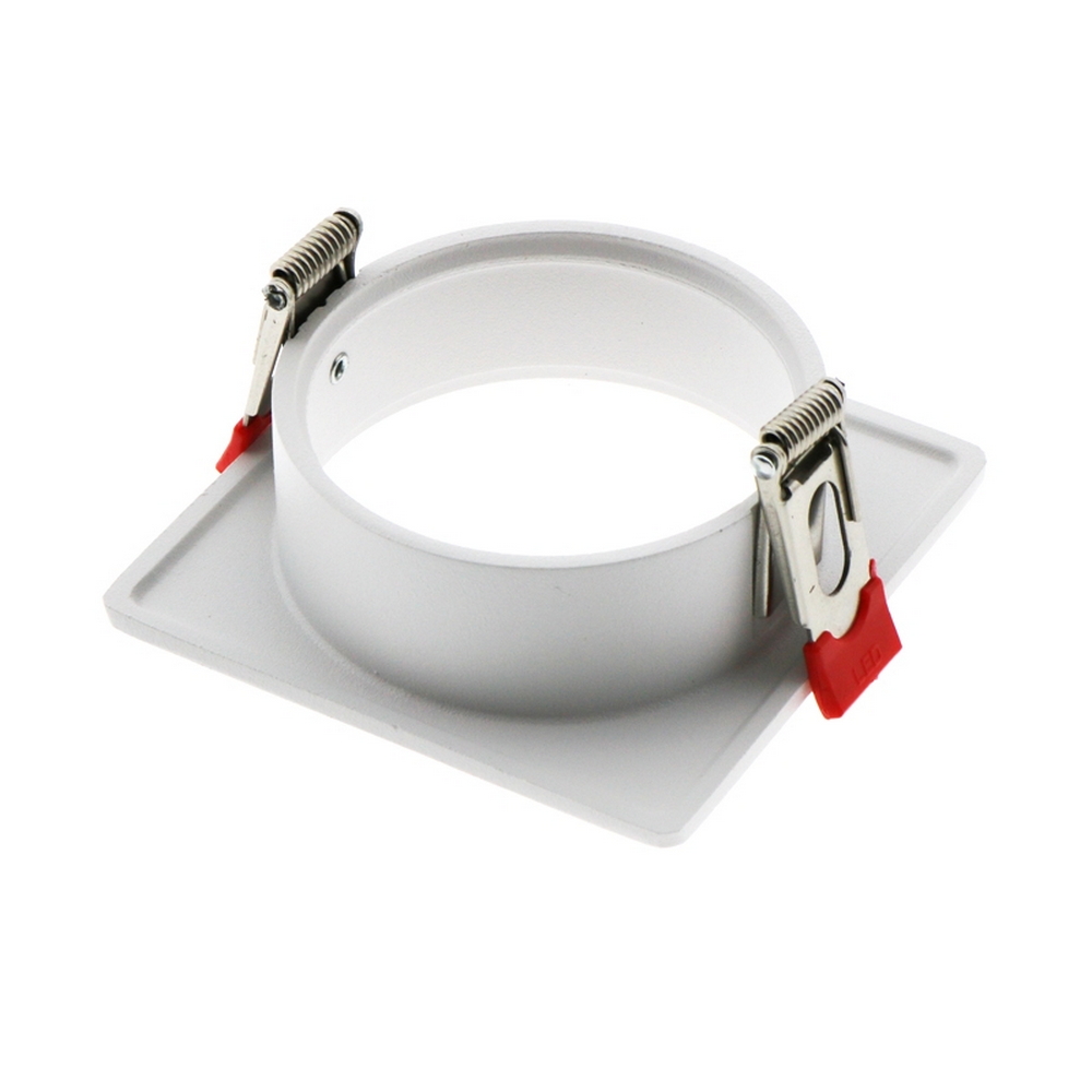 Portafaretto fisso per faretto Cobfix 10W da incasso 83x83mm Bianco Quadrato 1 posto M LEDME - Foto 1