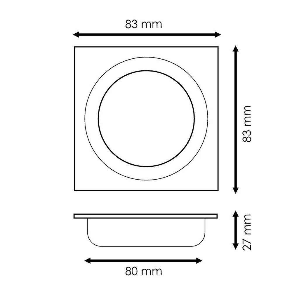 Portafaretto fisso per faretto Cobfix 10W da incasso 83x83mm Nero Quadrato 1 posto M LEDME - Foto 3