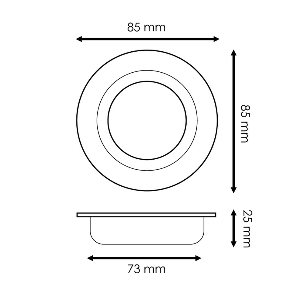 Portafaretto fisso per faretto Cobfix 10W da incasso diametro 84mm Bianco Rotondo 1 posto M LEDME - Foto 3
