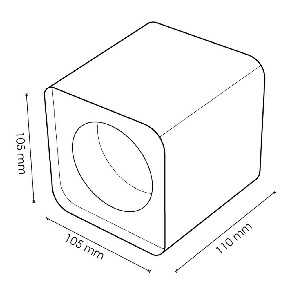 Portafaretto fisso per faretto Cobfix 10W da superfice 105x105mm Nero Quadrato 1 posto M LEDME - Foto 3