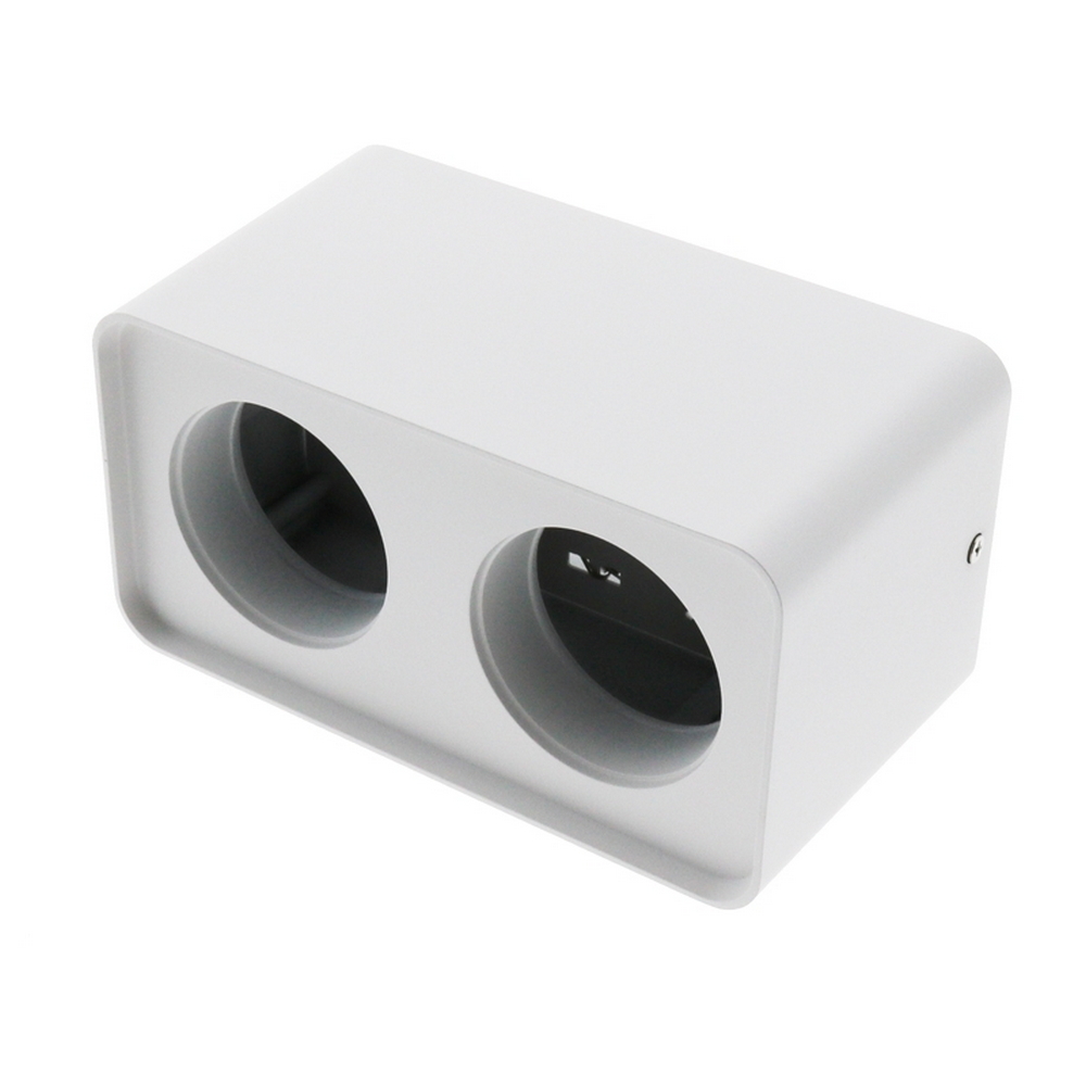 Portafaretto fisso per faretto Cobfix 10W da superfice 200x110mm Bianco Rettangolare 2 posti M LEDME - Foto 1