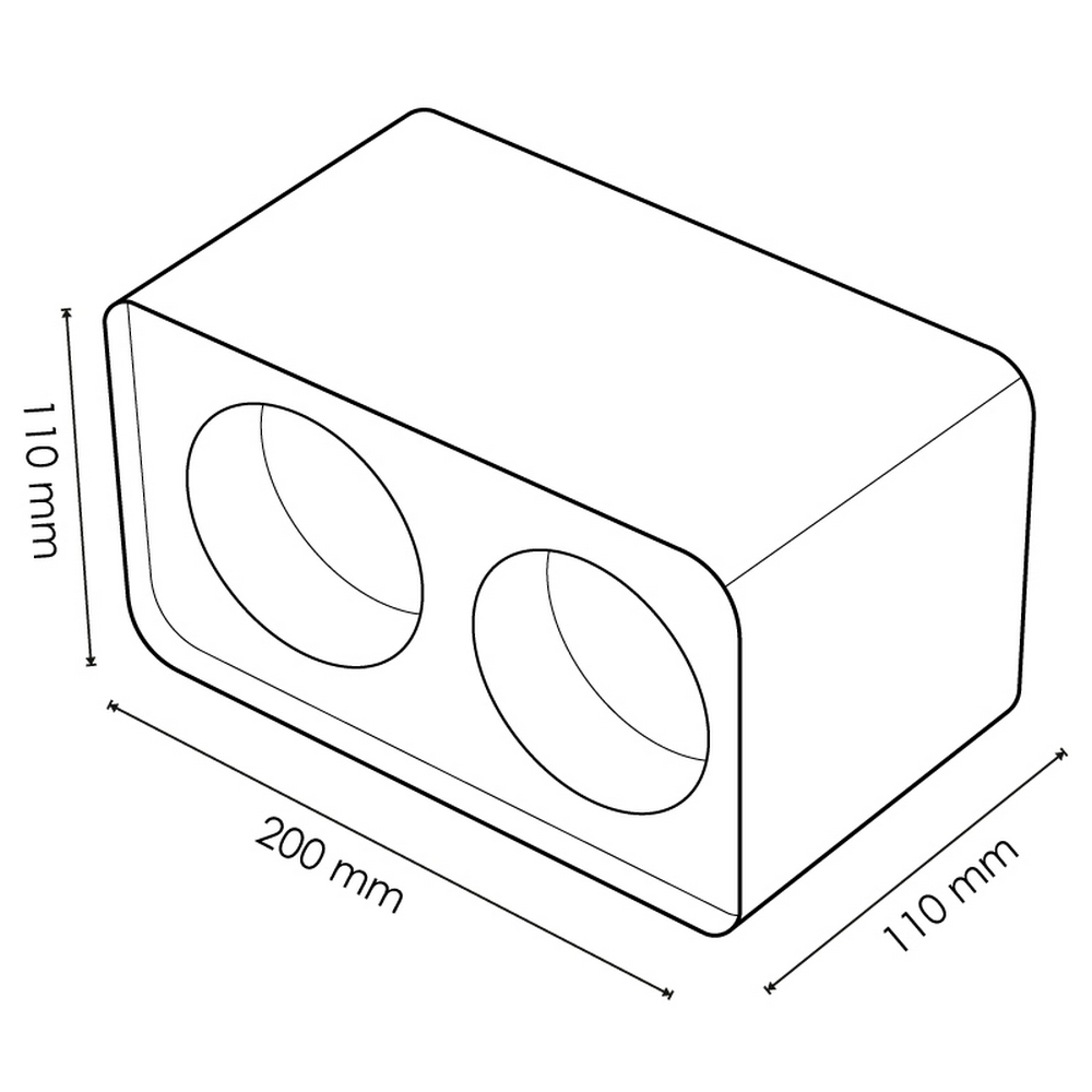 Portafaretto fisso per faretto Cobfix 10W da superfice 200x110mm Bianco Rettangolare 2 posti M LEDME - Foto 3