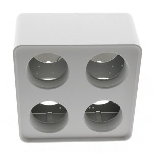Foto principale Portafaretto fisso per faretto Cobfix 10W da superfice 205x205mm Bianco Quadrato 4 posti M LEDME