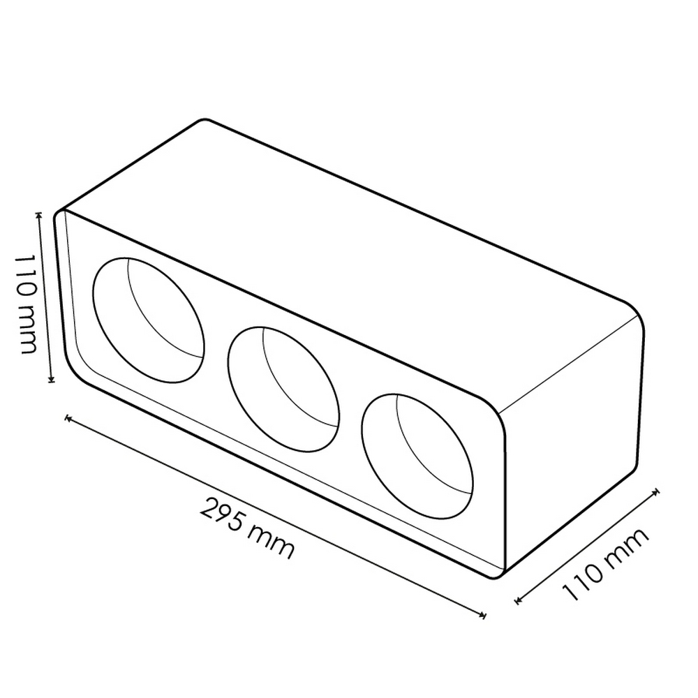 Portafaretto fisso per faretto Cobfix 10W da superfice 295x110mm Bianco Rettangolare 3 posti M LEDME - Foto 3